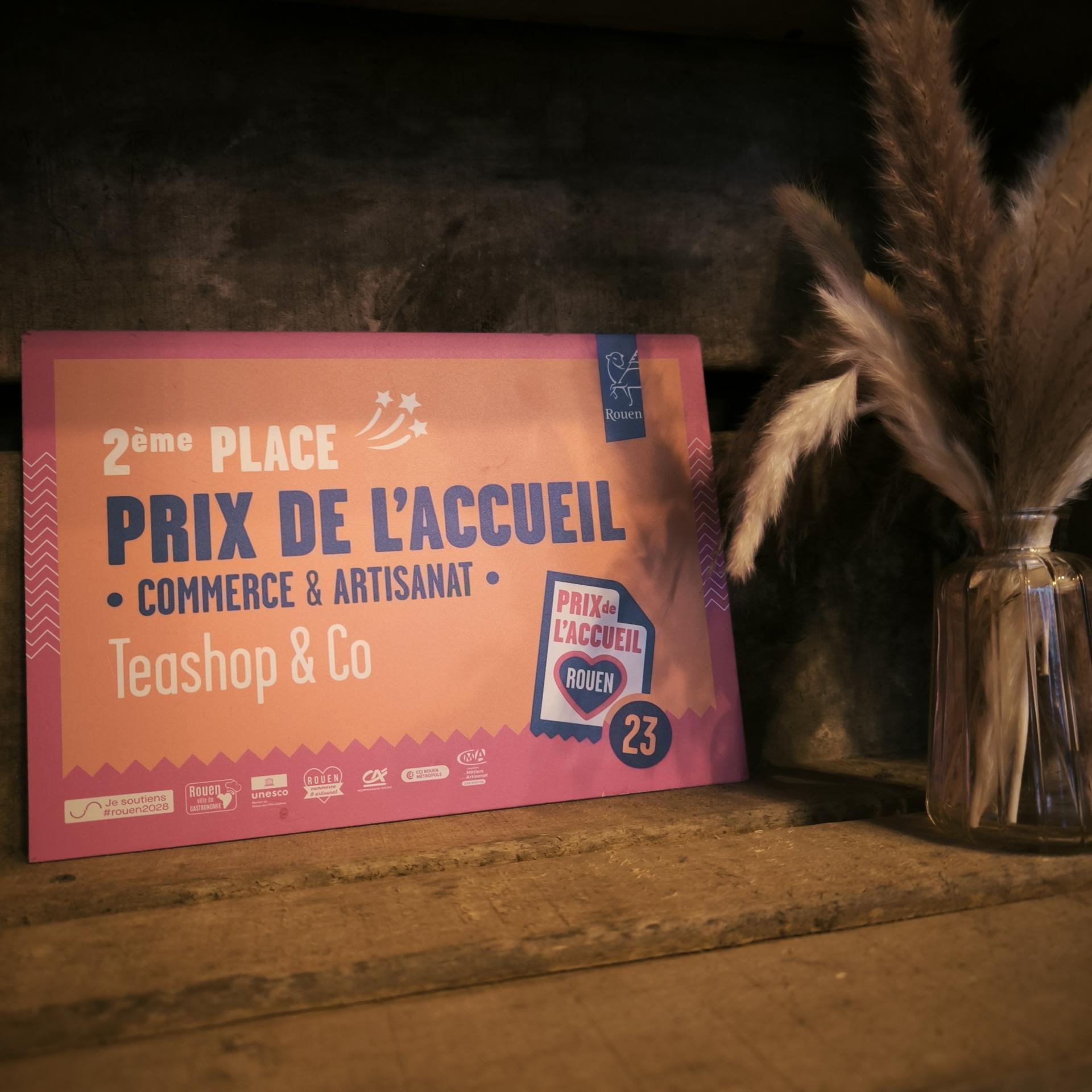 Prix de l'accueil 2023 teashop and co rouen thé noir bio