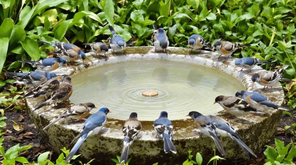 Il met une pièce de 5 centimes dans son jardin et les mésanges affluent par dizaines